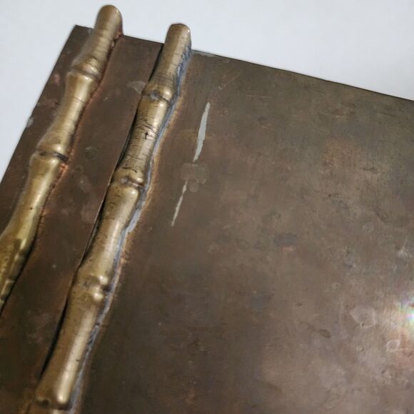 Unmarked Metal Trinket Box with attached Lid 5"x 5" x 5" - Picture 13 of 13